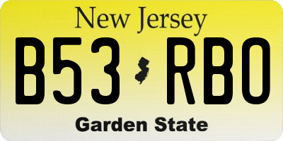 NJ license plate B53RBO