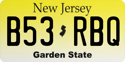 NJ license plate B53RBQ