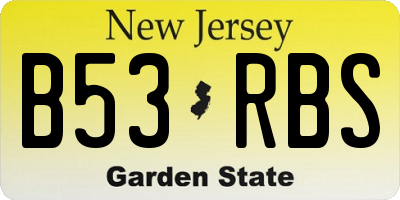 NJ license plate B53RBS