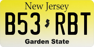 NJ license plate B53RBT