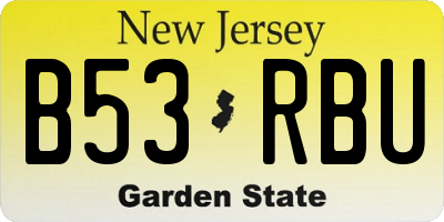 NJ license plate B53RBU