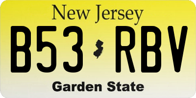 NJ license plate B53RBV