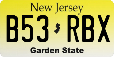 NJ license plate B53RBX