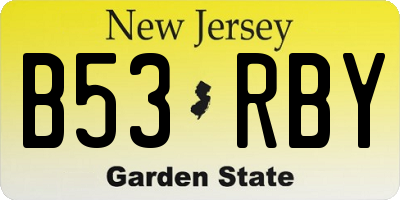 NJ license plate B53RBY
