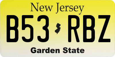 NJ license plate B53RBZ