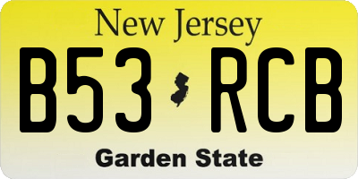 NJ license plate B53RCB