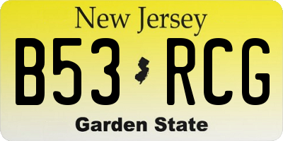 NJ license plate B53RCG