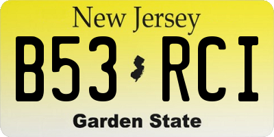 NJ license plate B53RCI