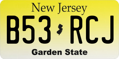NJ license plate B53RCJ