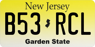NJ license plate B53RCL
