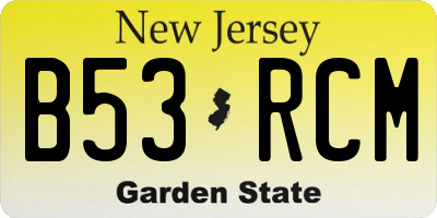 NJ license plate B53RCM