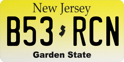 NJ license plate B53RCN
