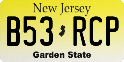 NJ license plate B53RCP