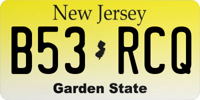NJ license plate B53RCQ