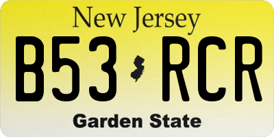 NJ license plate B53RCR