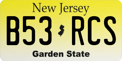 NJ license plate B53RCS