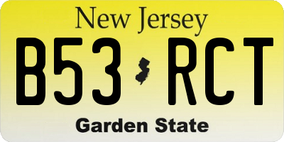 NJ license plate B53RCT