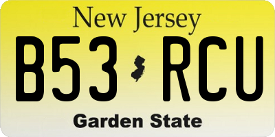 NJ license plate B53RCU