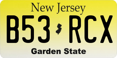 NJ license plate B53RCX