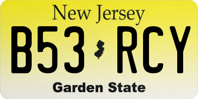 NJ license plate B53RCY