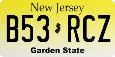 NJ license plate B53RCZ