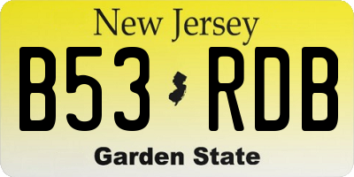 NJ license plate B53RDB