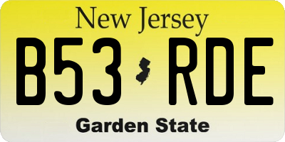 NJ license plate B53RDE
