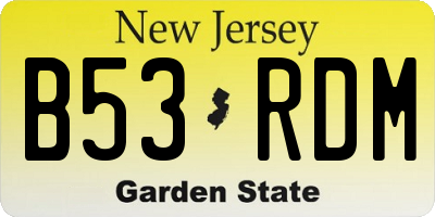 NJ license plate B53RDM