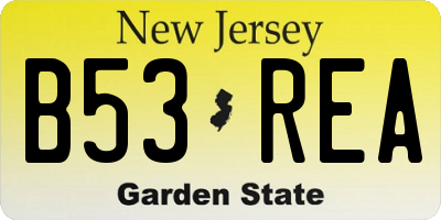 NJ license plate B53REA