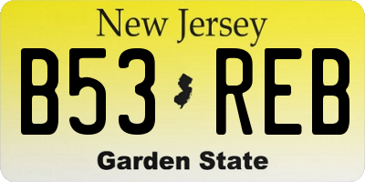 NJ license plate B53REB