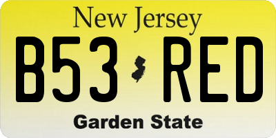 NJ license plate B53RED
