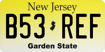 NJ license plate B53REF