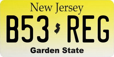 NJ license plate B53REG