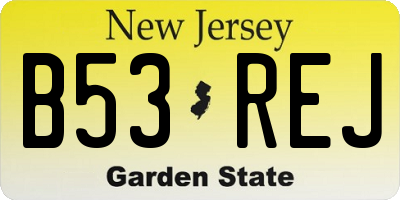 NJ license plate B53REJ
