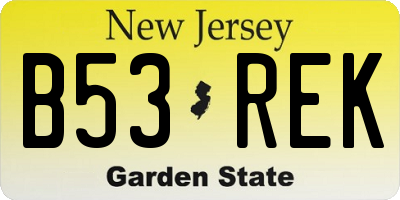 NJ license plate B53REK