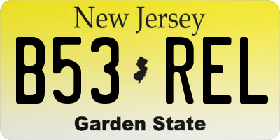 NJ license plate B53REL
