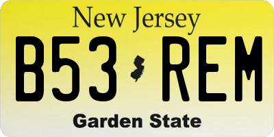 NJ license plate B53REM