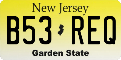 NJ license plate B53REQ