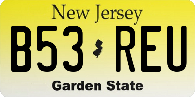 NJ license plate B53REU