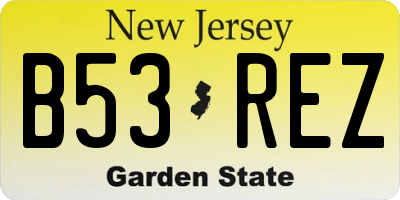 NJ license plate B53REZ