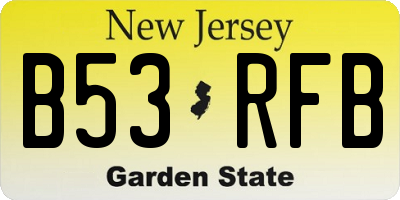 NJ license plate B53RFB