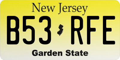 NJ license plate B53RFE