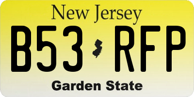 NJ license plate B53RFP