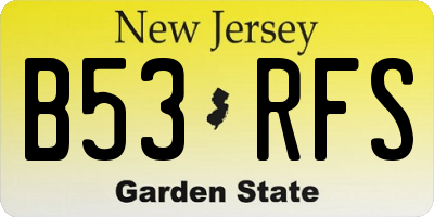 NJ license plate B53RFS