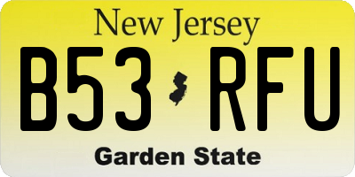 NJ license plate B53RFU