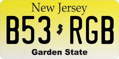 NJ license plate B53RGB