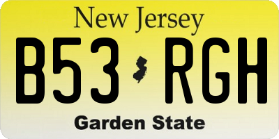 NJ license plate B53RGH