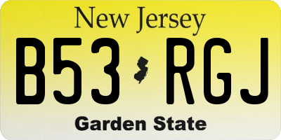 NJ license plate B53RGJ