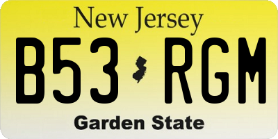 NJ license plate B53RGM