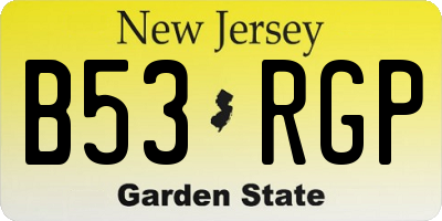 NJ license plate B53RGP